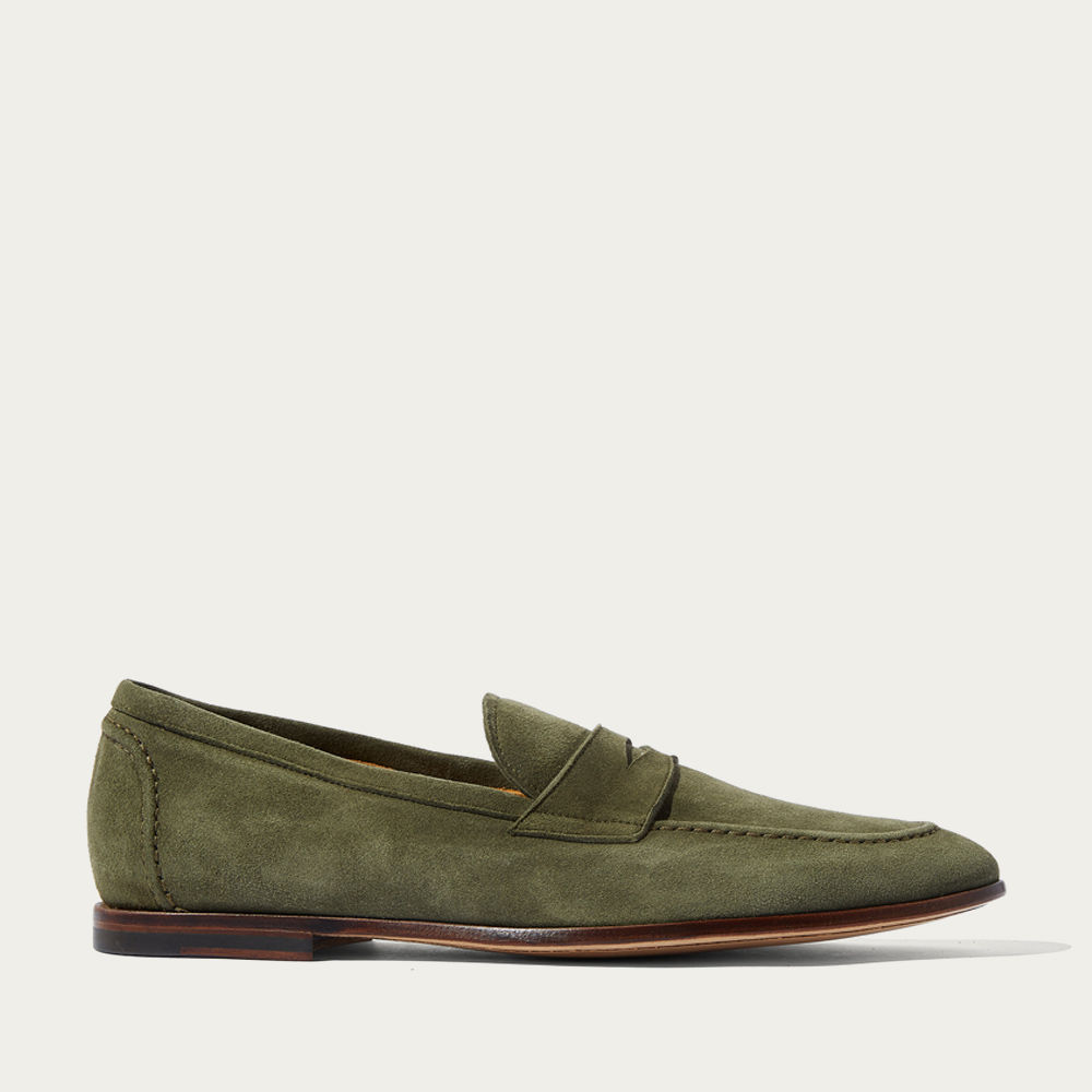 dark green loafers