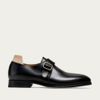 Black Vadstena Calf Monk Strap with Leather Sole | Bombinate