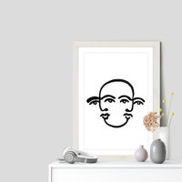 Merged Faces III Art Print White Frame | Bombinate Merged Faces III Art Print White Frame | Bombinate