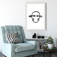 Merged Faces III Art Print White Frame | Bombinate Merged Faces III Art Print White Frame | Bombinate