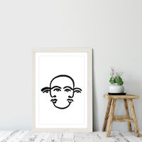 Merged Faces III Art Print White Frame | Bombinate Merged Faces III Art Print White Frame | Bombinate