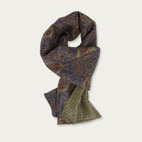 Green Paisley Habotai Silk Scarf | Bombinate Green Paisley Habotai Silk Scarf | Bombinate