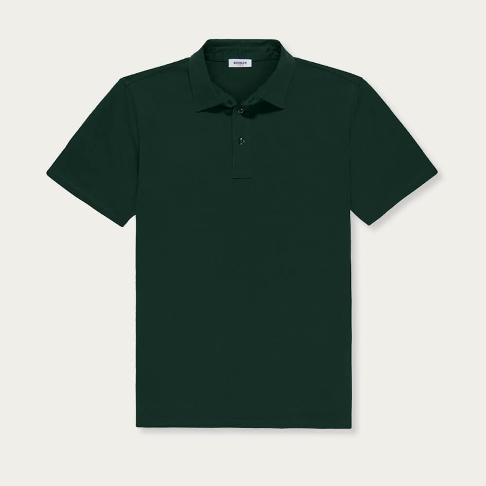 dark green polo shirt