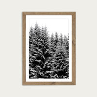 Snowy Christmas Trees Art Print Oak Frame | Bombinate Snowy Christmas Trees Art Print Oak Frame | Bombinate