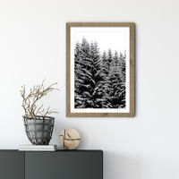 Snowy Christmas Trees Art Print Oak Frame | Bombinate Snowy Christmas Trees Art Print Oak Frame | Bombinate