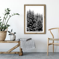 Snowy Christmas Trees Art Print Oak Frame | Bombinate Snowy Christmas Trees Art Print Oak Frame | Bombinate