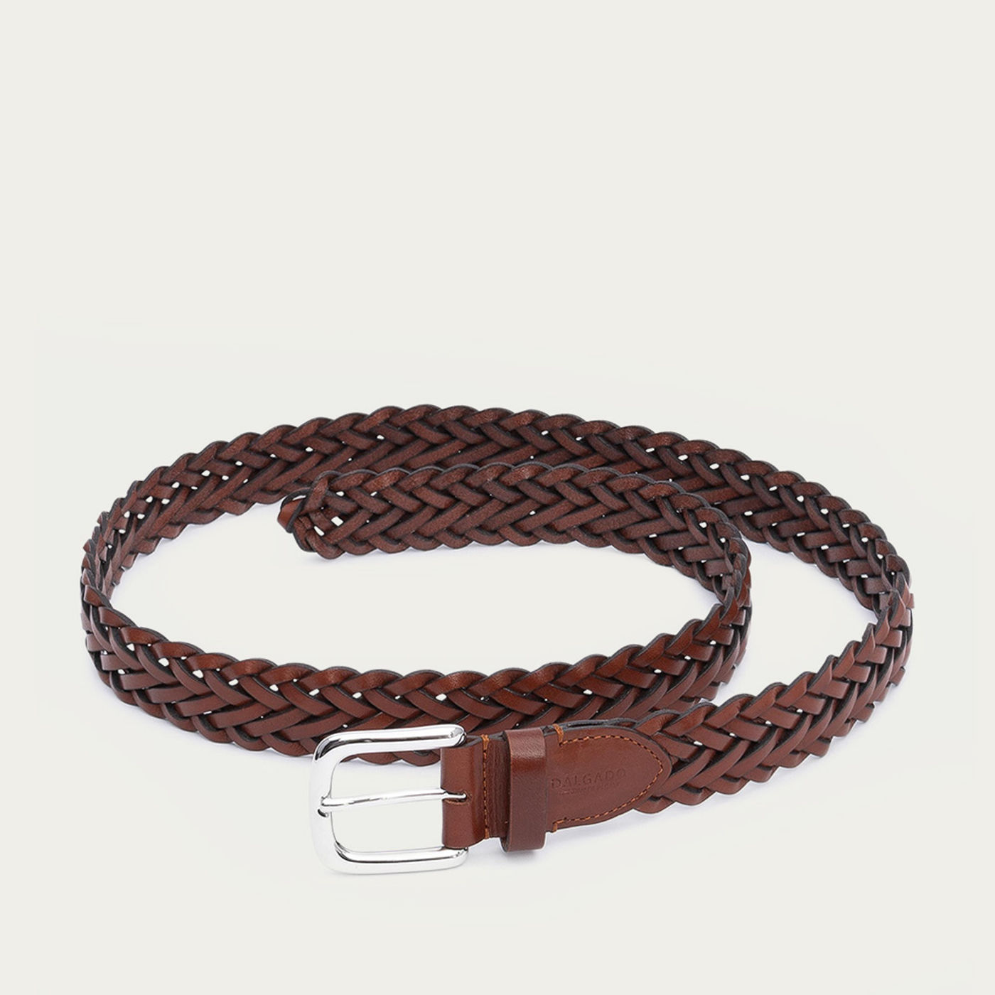 Cognac Renato Hand-Braided Leather Belt  | Bombinate
