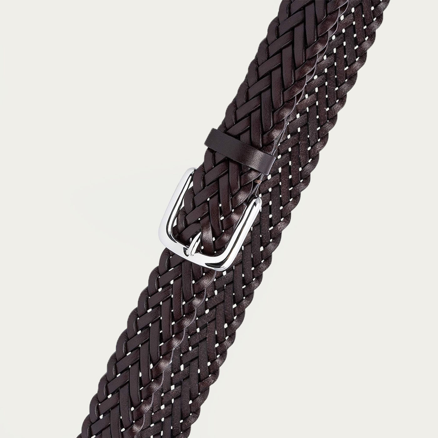 Brown Leanoardo Hand-Braided Leather Belt  | Bombinate