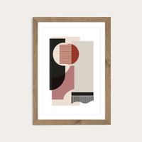 Oak Frame Rose Grey & Brown Art Print | Bombinate Oak Frame Rose Grey & Brown Art Print | Bombinate