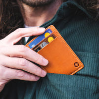 Teja Brown Leather Vertical Card Holder | Bombinate