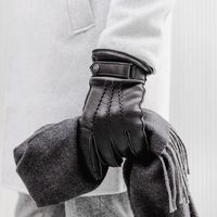 Black Alessio Handmade Deer Leather Gloves | Bombinate Black Alessio Handmade Deer Leather Gloves | Bombinate