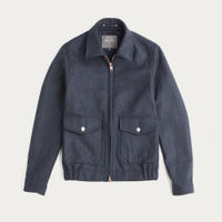 Navy Check The Prince Of Wales Merino Bomber | Bombinate Navy Check The Prince Of Wales Merino Bomber | Bombinate