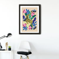 Jungle Leopard Art Print Black Frame | Bombinate Jungle Leopard Art Print Black Frame | Bombinate
