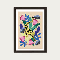 Jungle Leopard Art Print Black Frame | Bombinate Jungle Leopard Art Print Black Frame | Bombinate