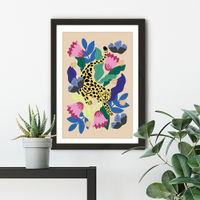 Jungle Leopard Art Print Black Frame | Bombinate Jungle Leopard Art Print Black Frame | Bombinate