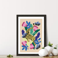 Jungle Leopard Art Print Black Frame | Bombinate Jungle Leopard Art Print Black Frame | Bombinate