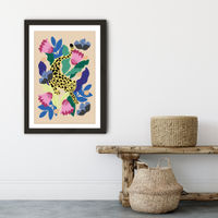 Jungle Leopard Art Print Black Frame | Bombinate Jungle Leopard Art Print Black Frame | Bombinate