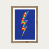 Lightning Rainbow Art Print Oak Frame | Bombinate Lightning Rainbow Art Print Oak Frame | Bombinate