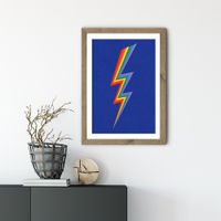Lightning Rainbow Art Print Oak Frame | Bombinate Lightning Rainbow Art Print Oak Frame | Bombinate