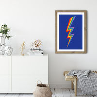 Lightning Rainbow Art Print Oak Frame | Bombinate Lightning Rainbow Art Print Oak Frame | Bombinate