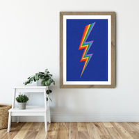 Lightning Rainbow Art Print Oak Frame | Bombinate Lightning Rainbow Art Print Oak Frame | Bombinate