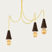 Expanded Cork and Yellow Cable Sino #3 Pendant Lamp | Bombinate Expanded Cork and Yellow Cable Sino #3 Pendant Lamp | Bombinate