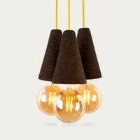 Expanded Cork and Yellow Cable Sino #3 Pendant Lamp | Bombinate