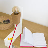 White Base and Red Cable Glint #1 Desk Lamp | Bombinate White Base and Red Cable Glint #1 Desk Lamp | Bombinate