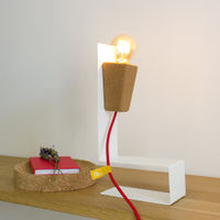 White Base and Red Cable Glint #1 Desk Lamp | Bombinate White Base and Red Cable Glint #1 Desk Lamp | Bombinate