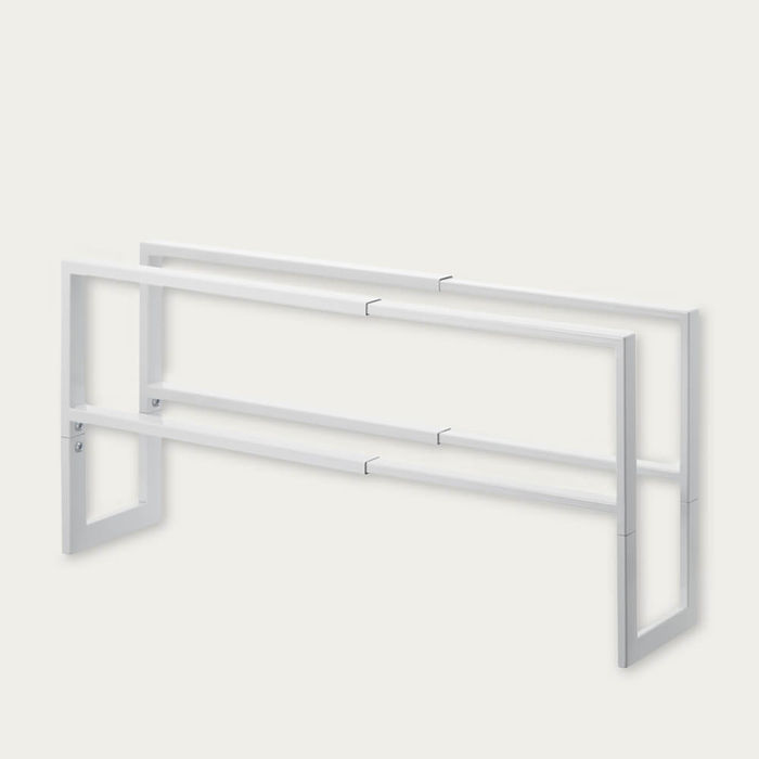 Yamazaki White Line 2 Stacks Expandable Low Profile Shoe Rack Bombinate