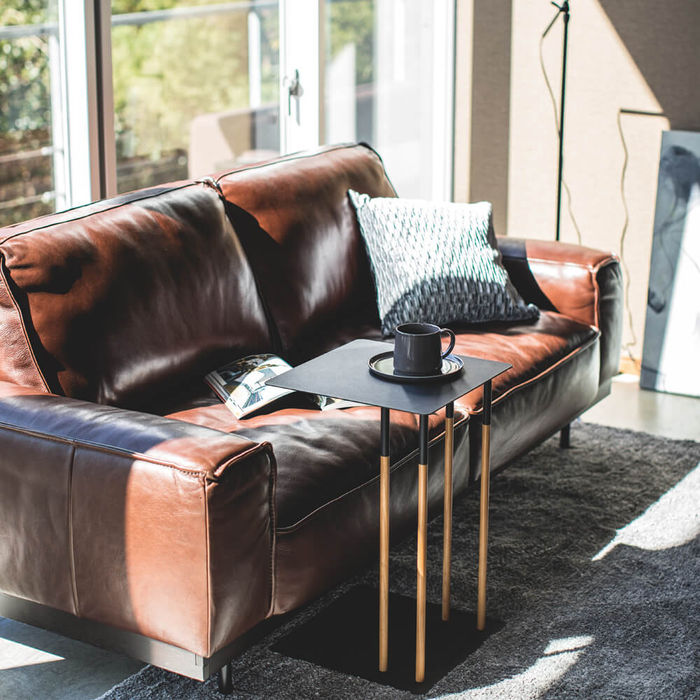 Yamazaki | Black Plain Sliding Couch End Table | Bombinate