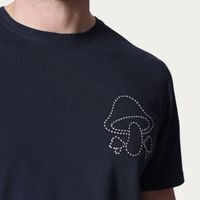 Carbon Blue Embroidered Shrooms T-Shirt | Bombinate