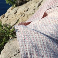 Red Lido Beach Towel Plaid | Bombinate Red Lido Beach Towel Plaid | Bombinate