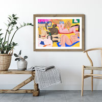 La Plage Art Print Oak Frame | Bombinate La Plage Art Print Oak Frame | Bombinate