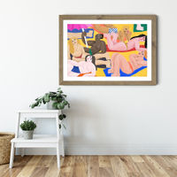 La Plage Art Print Oak Frame | Bombinate La Plage Art Print Oak Frame | Bombinate
