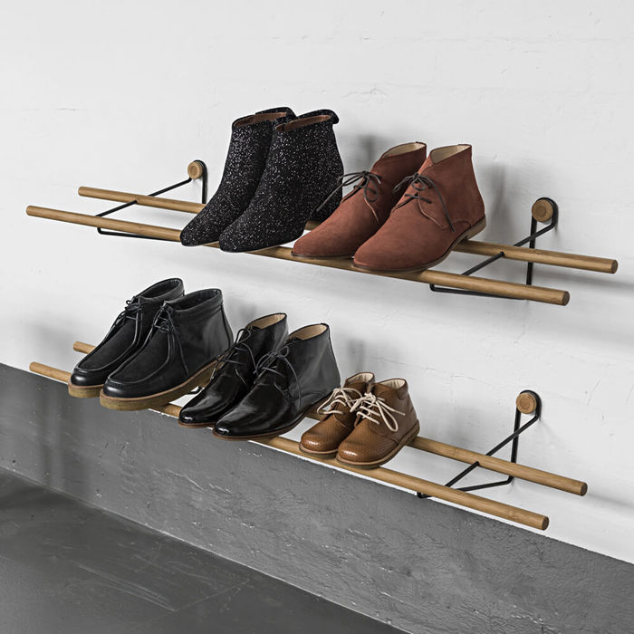 We Do Wood Black Steel Shoe Rack Bombinate