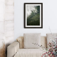 Hiking Through Clouds & Fog Art Print Black Frame | Bombinate Hiking Through Clouds & Fog Art Print Black Frame | Bombinate