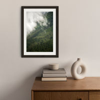Hiking Through Clouds & Fog Art Print Black Frame | Bombinate Hiking Through Clouds & Fog Art Print Black Frame | Bombinate