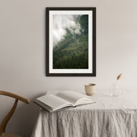 Hiking Through Clouds & Fog Art Print Black Frame | Bombinate Hiking Through Clouds & Fog Art Print Black Frame | Bombinate