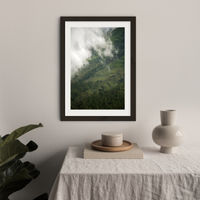 Hiking Through Clouds & Fog Art Print Black Frame | Bombinate Hiking Through Clouds & Fog Art Print Black Frame | Bombinate