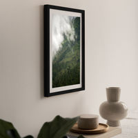 Hiking Through Clouds & Fog Art Print Black Frame | Bombinate Hiking Through Clouds & Fog Art Print Black Frame | Bombinate