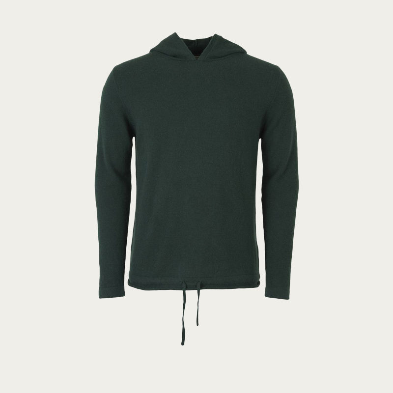 green cashmere hoodie