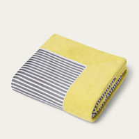 Citron with Grey Stripes Grand Luxe Beach Towels | Bombinate Citron with Grey Stripes Grand Luxe Beach Towels | Bombinate