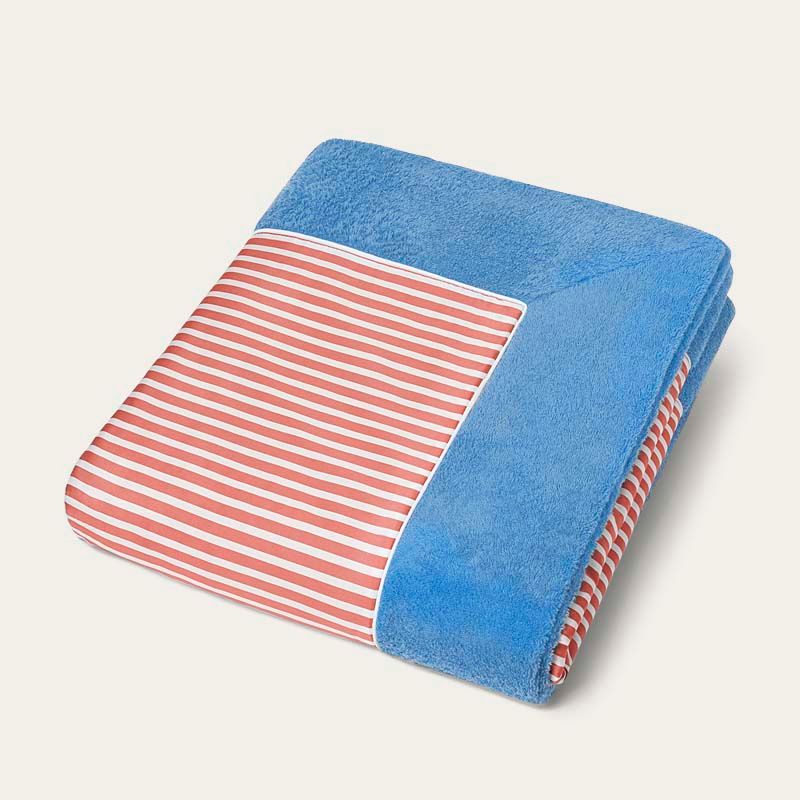 coral and blue towels