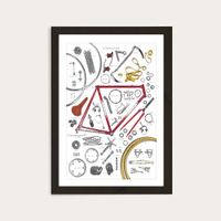 Black Frame Anatomy Of A Bicycle Art Print | Bombinate Black Frame Anatomy Of A Bicycle Art Print | Bombinate