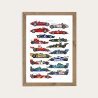 Oak Frame F1 Cars Art Print | Bombinate Oak Frame F1 Cars Art Print | Bombinate
