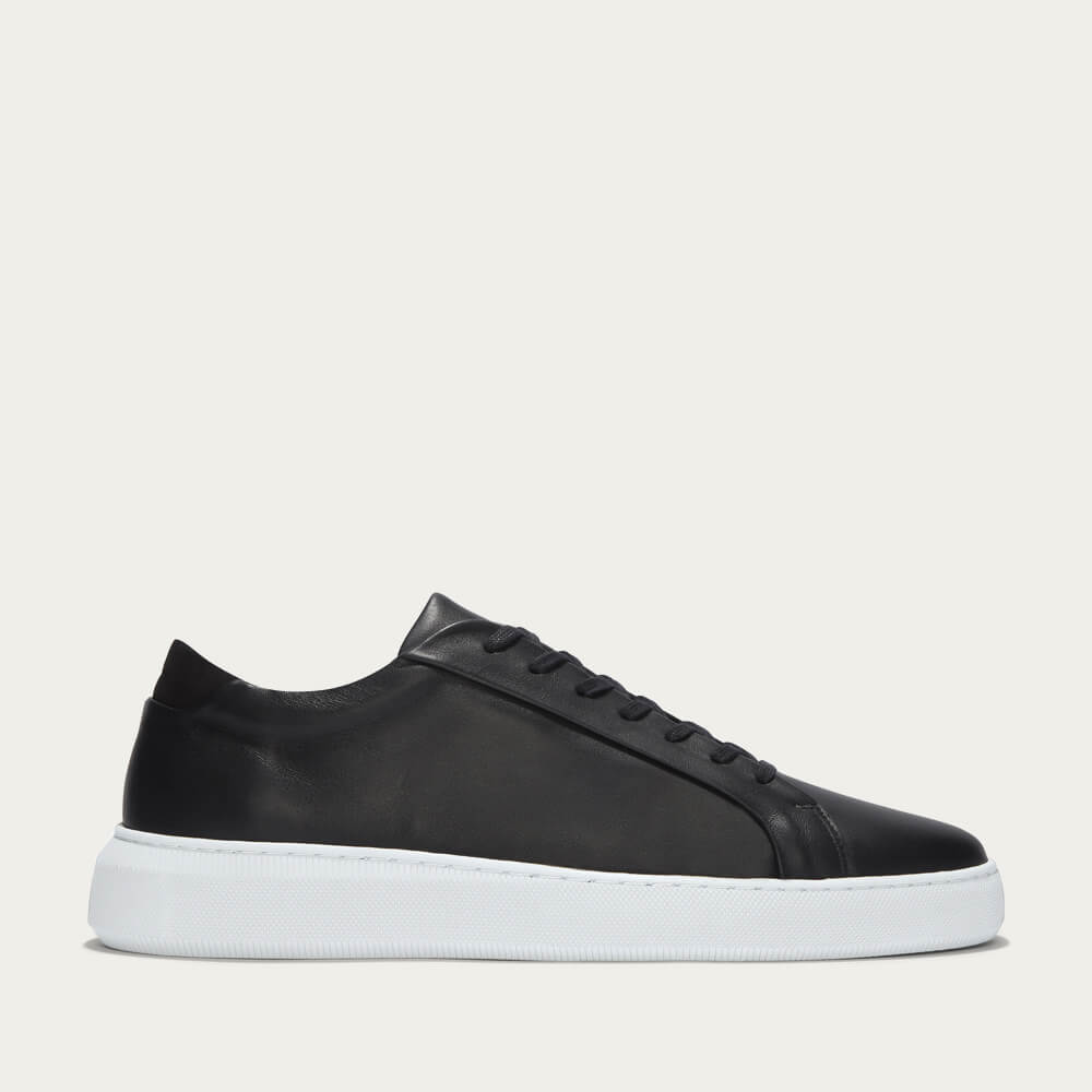 black uniform sneakers