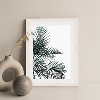 Minimal Palm Leaf Art Print White Frame | Bombinate Minimal Palm Leaf Art Print White Frame | Bombinate