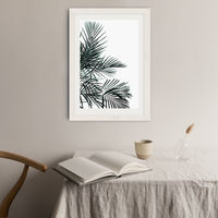 Minimal Palm Leaf Art Print White Frame | Bombinate Minimal Palm Leaf Art Print White Frame | Bombinate