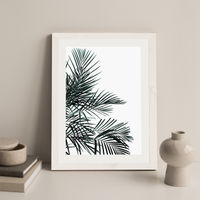 Minimal Palm Leaf Art Print White Frame | Bombinate Minimal Palm Leaf Art Print White Frame | Bombinate